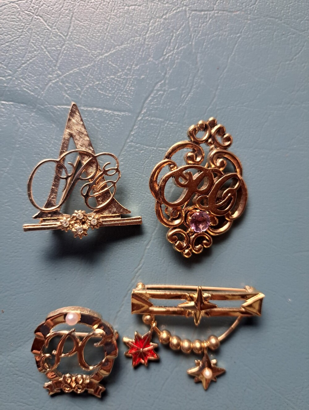 Avon Presidents Gold Monogram Brooch Collection - Elegant Women’s Accessories
